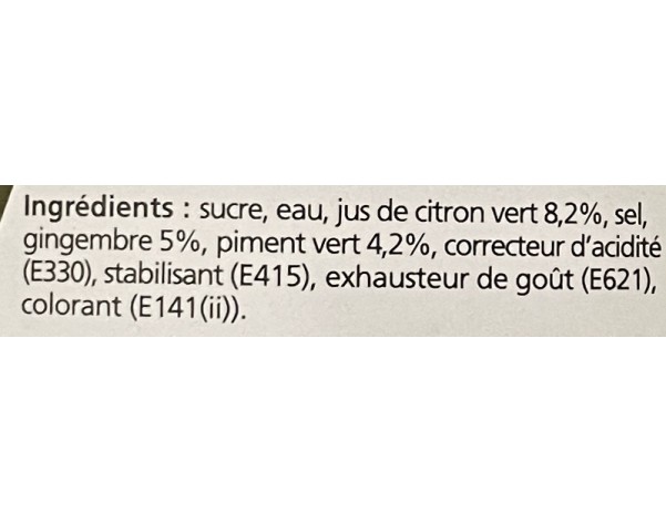 SAUCE DE PIMENT AU CITRON VERT ET GINGEMBRE