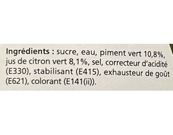 SAUCE DE PIMENT AU CITRON VERT