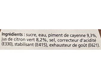 SAUCE DE PIMENT CAYENNE ET CITRON VERT