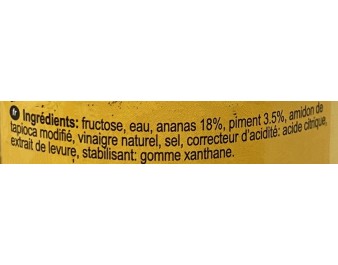 SAUCE DE PIMENT DOUCE A L’ANANAS