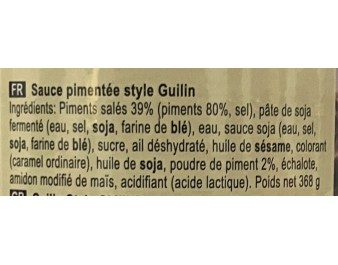 SAUCE DE PIMENT GUILIN