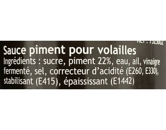 SAUCE DE PIMENT POUR POULET