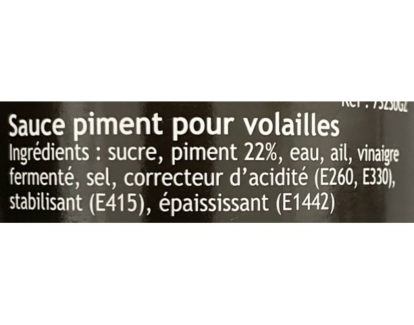 SAUCE DE PIMENT POUR POULET