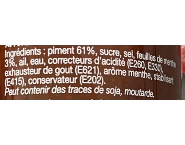 SAUCE DE PIMENT SRIRACHA MENTHE