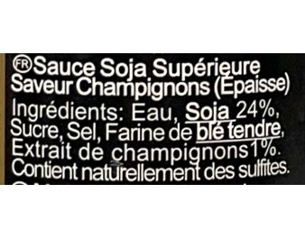 SAUCE DE SOJA AUX CHAMPIGNONS