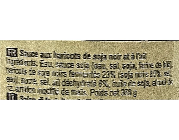 SAUCE HARICOT NOIR A L’AIL