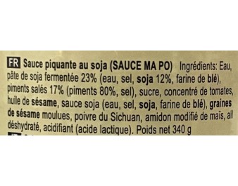 SAUCE PIQUANTE AU SOJA