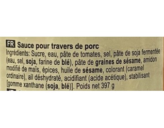 SAUCE TRAVERS DE PORC