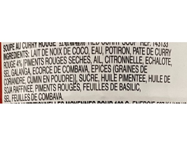 SOUPE DE CURRY ROUGE
