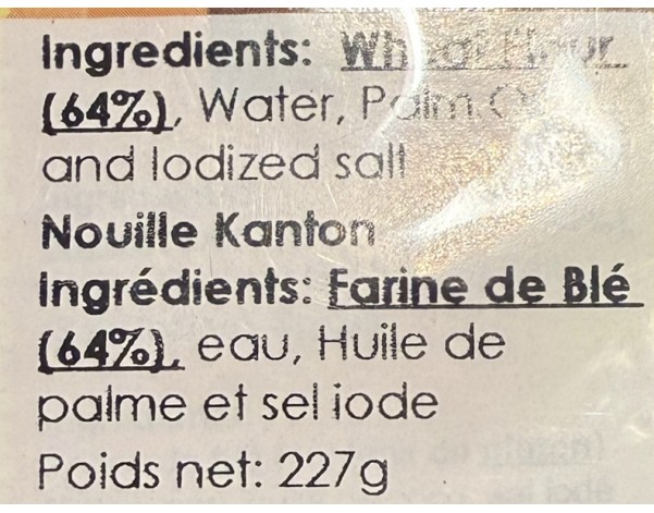 NOUILLE AU BLE CANTON