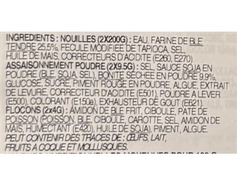 NOUILLE AU BLE UDON ARÔME POISSON BONITE