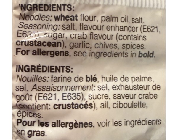 NOUILLES AU CRABE