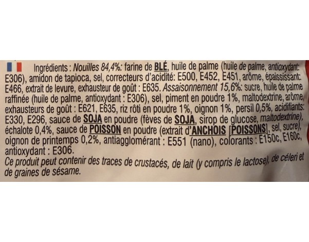 NOUILLES AU POULET GRILLE FORT ET EPICE