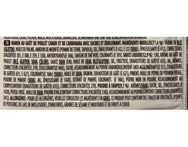 NOUILLES FRITE AU POULET CARBONARA X 5 P.