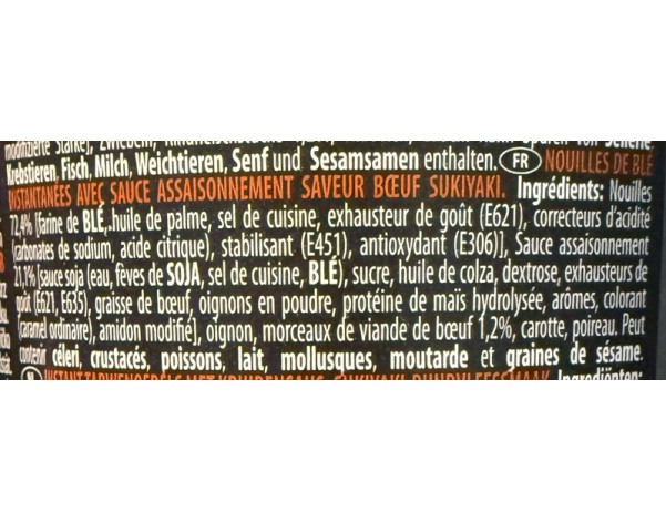 NOUILLES YAKISOBA BOEUF SUKIYAKI