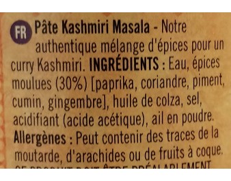 PATE DE CURRY KASHMIRI MASALA FORT