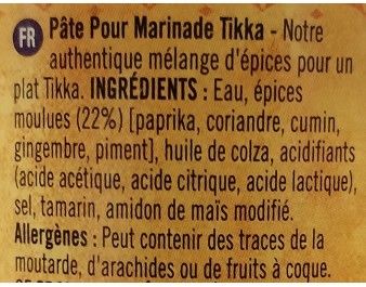 PATE DE CURRY TIKKA DOUX