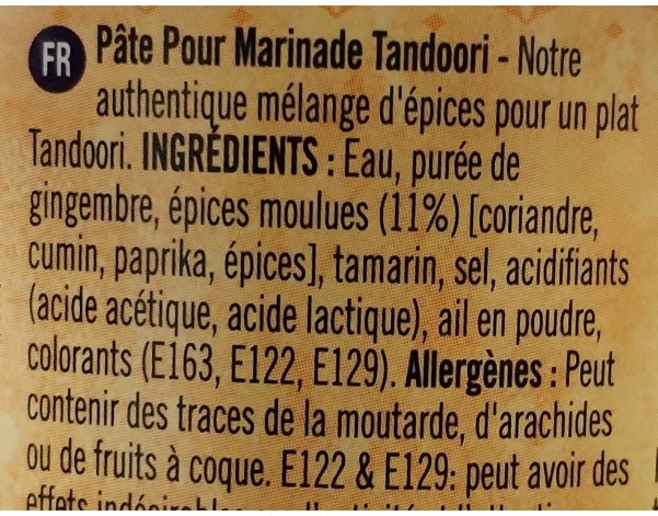 PATE DE MARINADE TANDOORI MOYEN