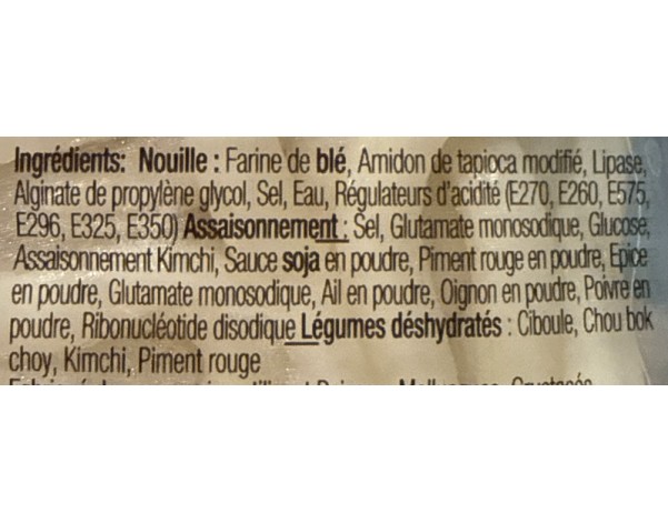 NOUILLE AU BLE UDON ARÔME KIMCHI