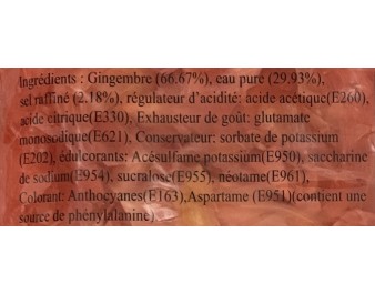 GINGEMBRE ROSE AU VINAIGRE