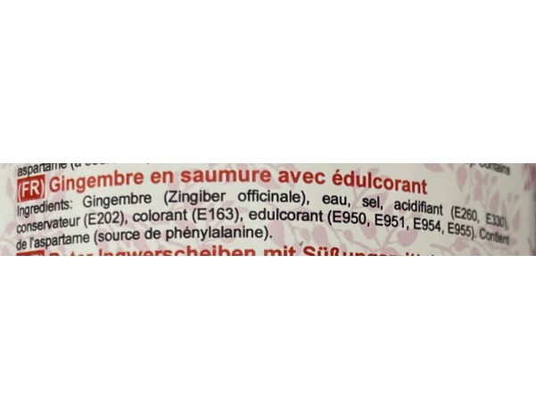 GINGEMBRE ROSE AU VINAIGRE