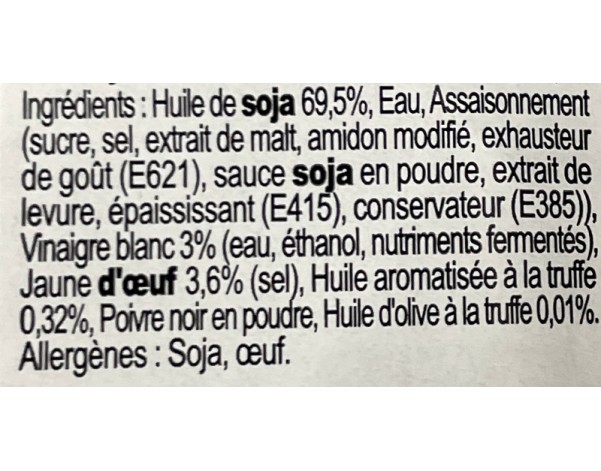 MAYONNAISE SAVEUR TRUFFE