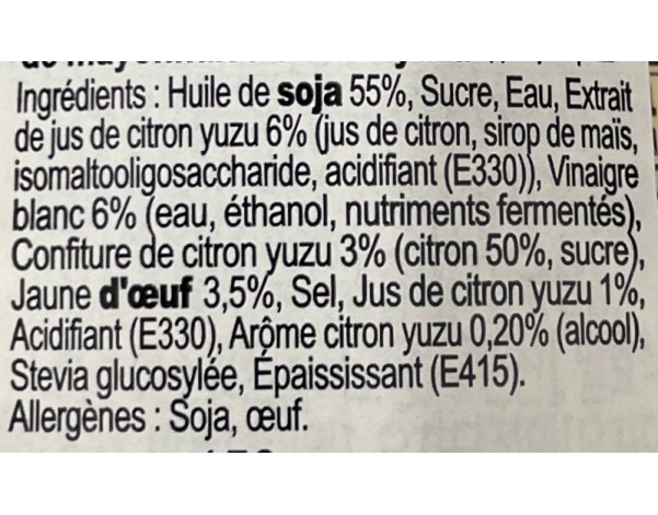MAYONNAISE SAVEUR YUZU