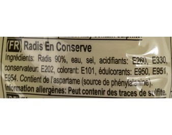 RADIS ENTIER AU VINAIGRE