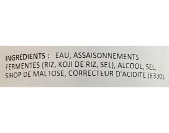 ALCOOL DE CUISINE  15 % (SAKE)