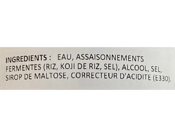 ALCOOL DE CUISINE  15 % (SAKE)