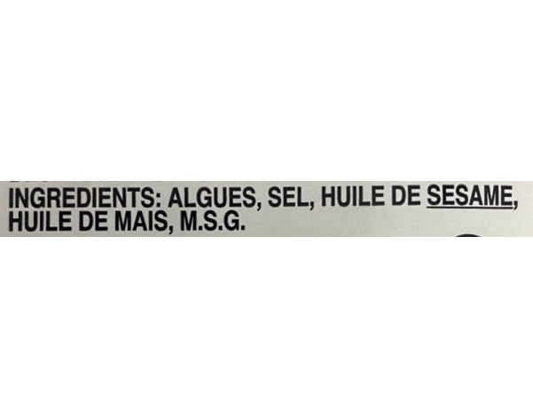 ALGUE ASSAISONNEE SECHEE 3 P.
