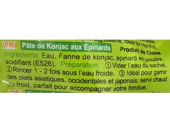 KONJAC EN PATES AUX EPINARDS