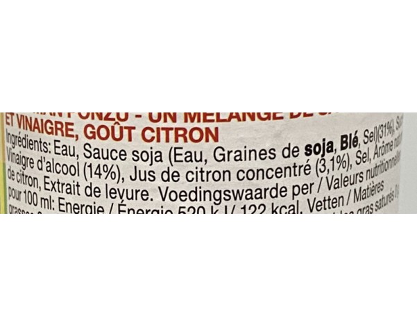SAUCE DE SOJA PONZU CITRUS