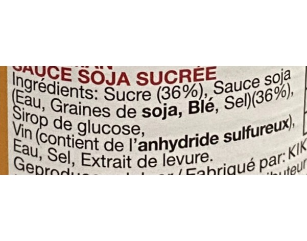 SAUCE DE SOJA SUCREE