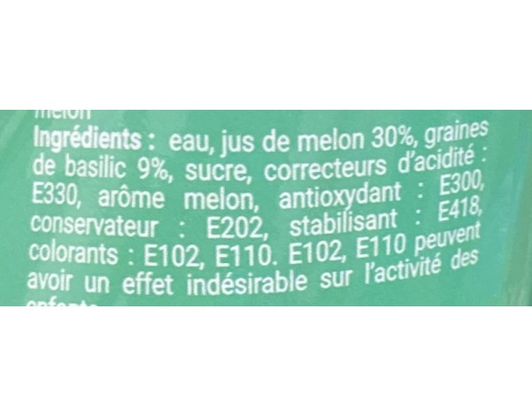 BOISSON AUX GRAINES DE BASILIC AU MELON