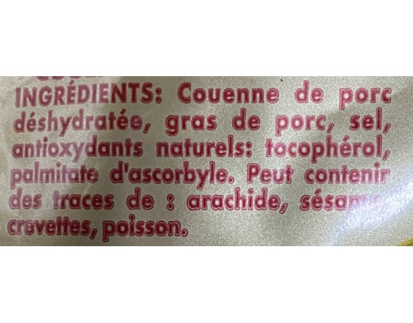COUENNE DE PORC GRILLEE GRATON (100 G+10 G OFFERT)