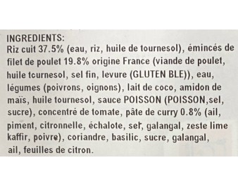 POULET THAI ET RIZ