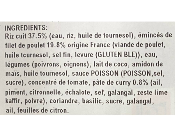 POULET THAI ET RIZ