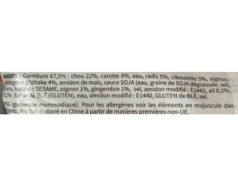 RAVIOLIS AUX LEGUMES 30 P.****