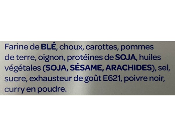 SAMOUSSAS AUX LEGUMES ET CURRY 60 P. ****