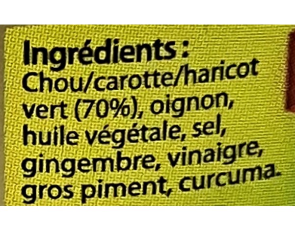 ACHARDS DE LEGUMES