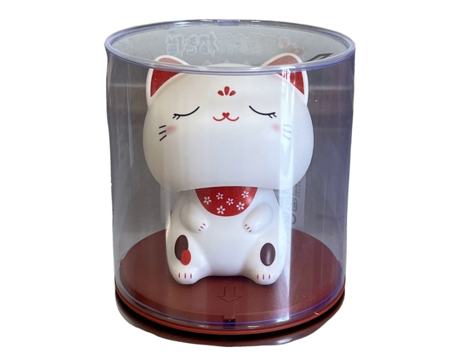 CHAT DECORATION SOLAIRE YEUX FERMES