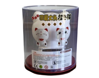 CHAT DECORATION SOLAIRE YEUX FERMES