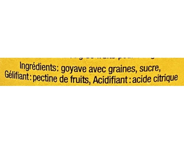 CONFITURE GOYAVE A GRAINE