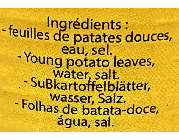 FEUILLE DE PATATE DOUCE (RAVIMBOMANGA)