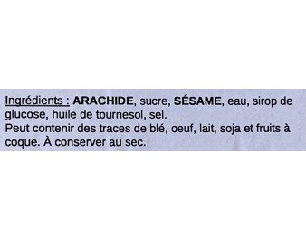 NOUGAT CROQUANT AU SESAME ET CACAHUETE