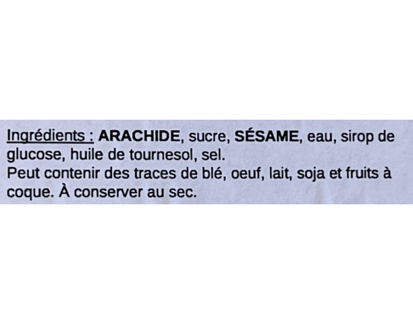 NOUGAT CROQUANT AU SESAME ET CACAHUETE