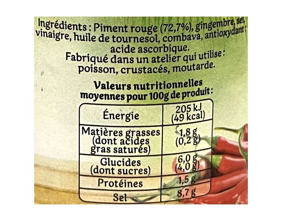 PATE DE PIMENT ROUGE