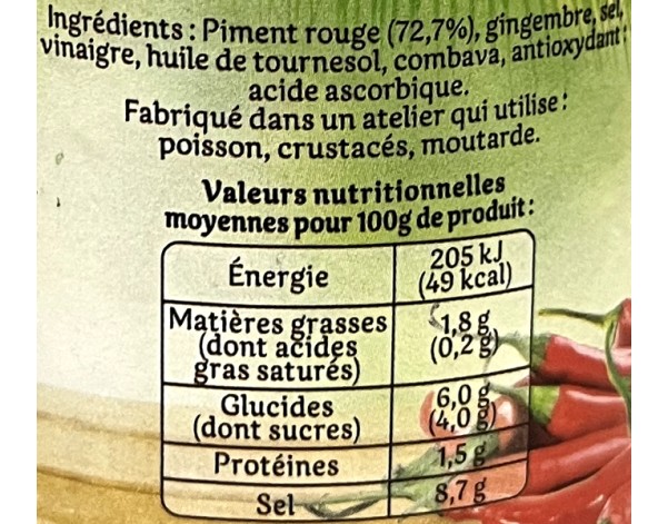 PATE DE PIMENT ROUGE