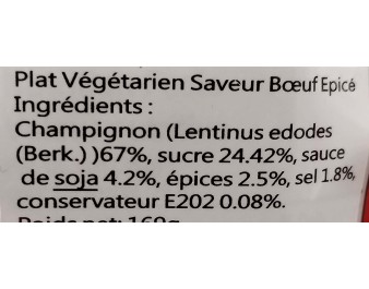 PLAT VEGETARIEN SAVEUR BOEUF PIMENTE